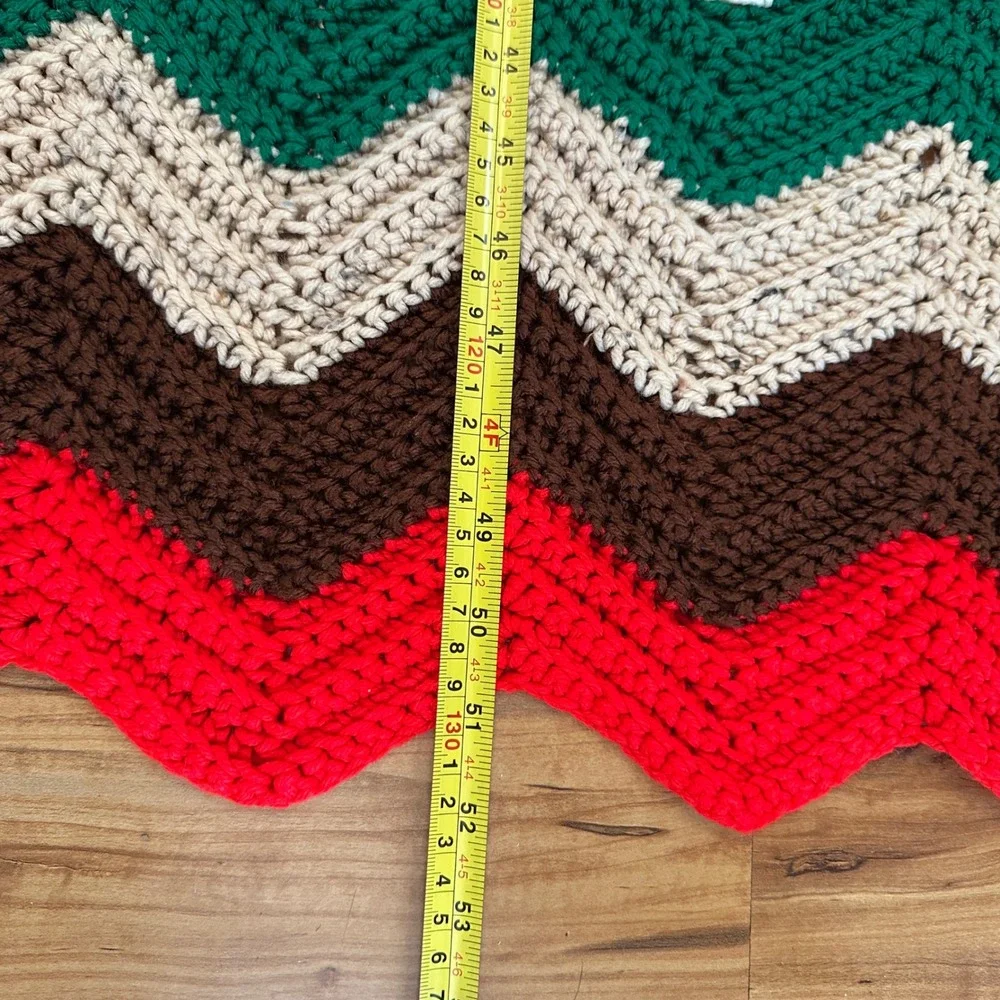 Colorful Crochet Afghan‎ Blanket Throw Retro Chevron Pattern Handmade 52x34